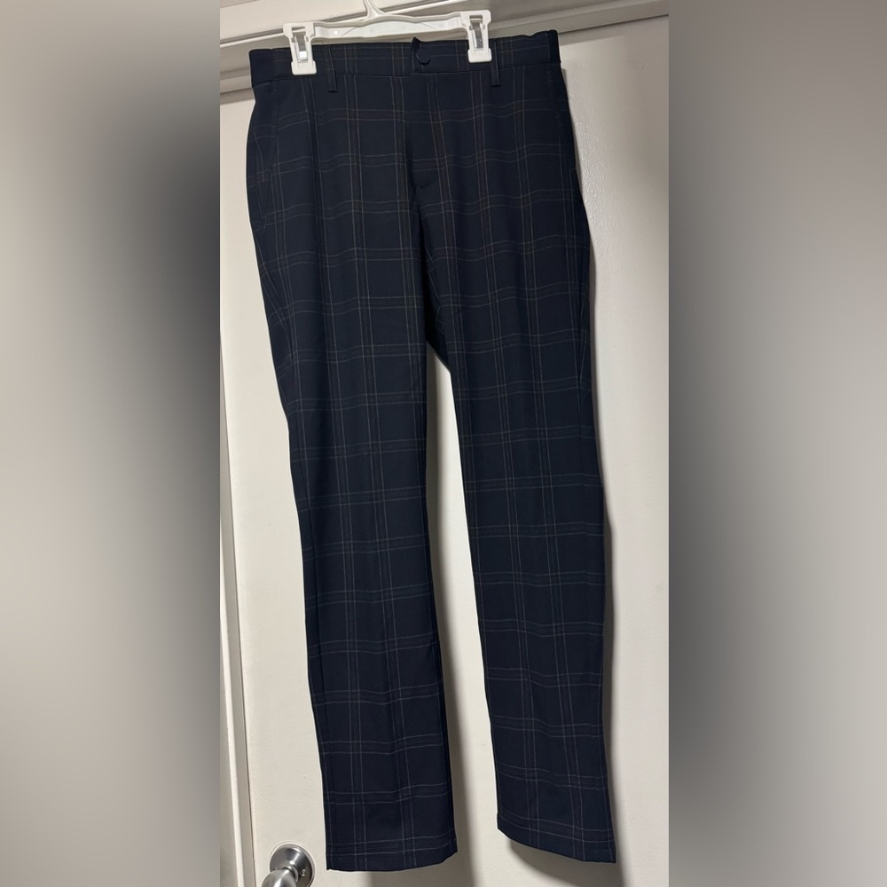 Zara Men's Slim Fit Pants | Navy Plaid